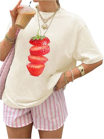 Soly Hux Women's Y2K Graphic Tees Crew Neck Short Shirt Tops Tops in Saudi Arabia