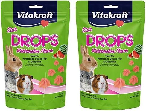 Vitakraft Star Drops Watermelon Flavor Rabbit, Guinea Pig & Chinchilla Treat, 4.4 oz, Pink in Saudi Arabia