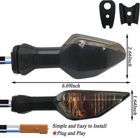2Pcs Motorcycle Turn Signal Indicator Light Blinker Blub Lamp For KAWASAKI Ninja 250 300 400 500 650 ER-6N KLR 650 Blinker LampBulb (Smoke) in Saudi Arabia