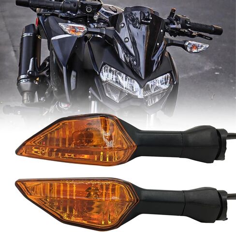 2Pcs Motorcycle Turn Signal Indicator Light Blinker Blub Lamp For KAWASAKI Ninja 250 300 400 500 650 ER-6N KLR 650 Blinker LampBulb (Smoke) in Saudi Arabia