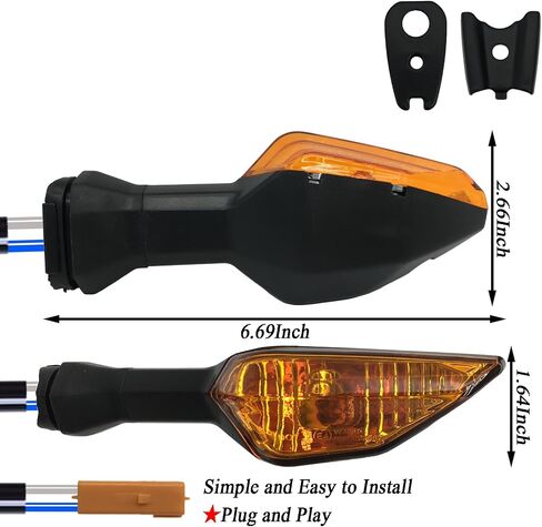 2Pcs Motorcycle Turn Signal Indicator Light Blinker Blub Lamp For KAWASAKI Ninja 250 300 400 500 650 ER-6N KLR 650 Blinker LampBulb (Smoke) in Saudi Arabia