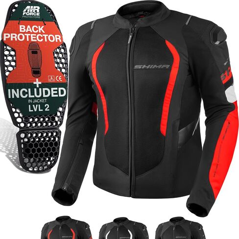 SHIMA MeshPro 2.0 Motorcycle Jacket Men AirForce Back Protector Armour Riding Summer Mesh Bikers Ventilated Lightweight in Kuwait