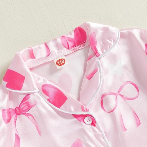 Kuriozud Toddler Kids Girl Easter Satin Silk Pajamas Little Girl Long Sleeve 2 قطعة Pajama Set Summer Lightgown PJS in Saudi Arabia