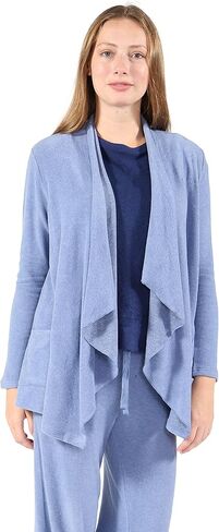 La Cera Women's Open Front Long Sleeve Sweeve Cleass Classic Sevents مريحة Cascase Cardigan in Kuwait