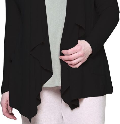 La Cera Women's Open Front Long Sleeve Sweeve Cleass Classic Sevents مريحة Cascase Cardigan in Kuwait
