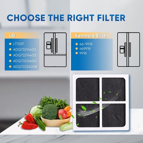 PUREPLUS LT120F Refrigerator Air Filter Replacement for LG LT120F, Kenmore Elite 469918, 9918, ADQ73214402, ADQ73214403, ADQ73214404, ADQ73334008, 12PACK, Dimensions 3.23" X 3.23" in Kuwait