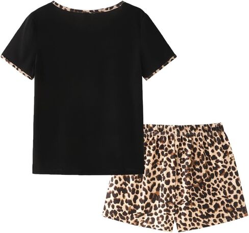 شورتات نساء Ventelan Pajama وضعت الأكمام القصير ملابس نايت بيرز مع جيب ، S-XXL in Kuwait