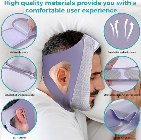 حزام الذقن للنوم ، أجهزة شخير مضادة ، جهاز شخير القابل للضبط من النايلون ، وهو محلول شخير قابل للتنفس وقابل لإعادة الاستخدام ، وفعال مضاد للشخير (وردي) in Kuwait