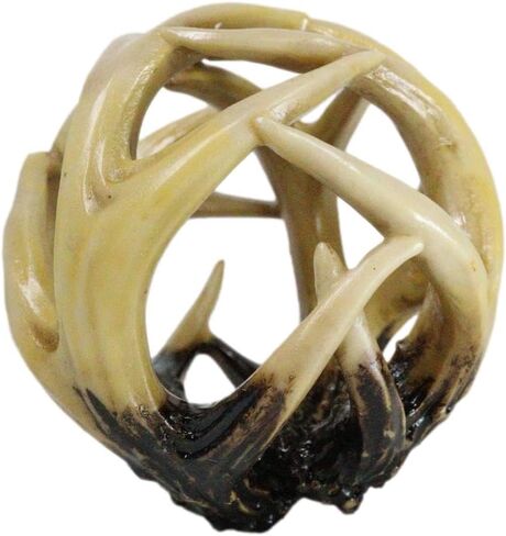Ebros Gift Wildlife Rustic Buck Elk Deer Stag Entwined Antlers Orb Potpourri Decorative Ball Home Accent Sphere Figurine Paper Weight Mantelpiece Shelves Table Cabin Lodge Decor (1) in Saudi Arabia