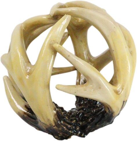 Ebros Gift Wildlife Rustic Buck Elk Deer Stag Entwined Antlers Orb Potpourri Decorative Ball Home Accent Sphere Figurine Paper Weight Mantelpiece Shelves Table Cabin Lodge Decor (1) in Saudi Arabia