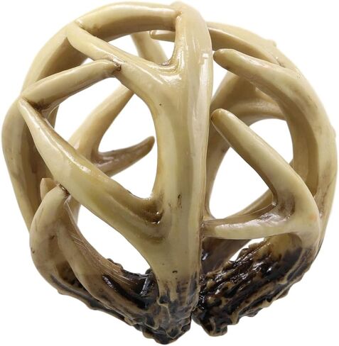 Ebros Gift Wildlife Rustic Buck Elk Deer Stag Entwined Antlers Orb Potpourri Decorative Ball Home Accent Sphere Figurine Paper Weight Mantelpiece Shelves Table Cabin Lodge Decor (1) in Saudi Arabia