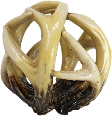 Ebros Gift Wildlife Rustic Buck Elk Deer Stag Entwined Antlers Orb Potpourri Decorative Ball Home Accent Sphere Figurine Paper Weight Mantelpiece Shelves Table Cabin Lodge Decor (1) in Saudi Arabia