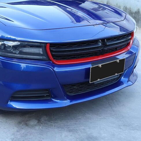 Voodonala Front Grille Inserts Radiator Grillwork Trim Protector Cover Trim for 2015-2024+ Dodge Charger Exterior Accessories ABS Red 2pcs in Saudi Arabia