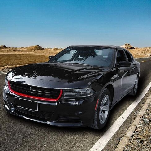 Voodonala Front Grille Inserts Radiator Grillwork Trim Protector Cover Trim for 2015-2024+ Dodge Charger Exterior Accessories ABS Red 2pcs in Saudi Arabia