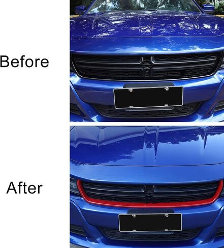 Voodonala Front Grille Inserts Radiator Grillwork Trim Protector Cover Trim for 2015-2024+ Dodge Charger Exterior Accessories ABS Red 2pcs in Saudi Arabia