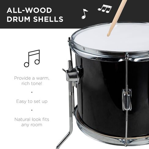 Best Choice Products Kids Drum Set 5-Piece 16in Beginner Drum Set Junior Drum Kit, Starter Percussion Set w/Cymbals, Pedal, Drumsticks, Stool, Toms, Snare, Hi Hat - Blue in Kuwait