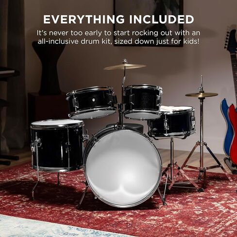 Best Choice Products Kids Drum Set 5-Piece 16in Beginner Drum Set Junior Drum Kit, Starter Percussion Set w/Cymbals, Pedal, Drumsticks, Stool, Toms, Snare, Hi Hat - Blue in Kuwait