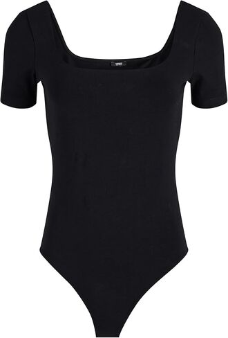 EXPRESS Body Contour Cotton Short Sleeve Square Neck Bodysuit in Kuwait