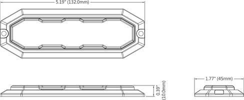 UT01 Surface Mount Warning Strobe Grille Grille Head [SAE Class 1] [Color Dual Color] [IP68] للشرطة وسحب شاحنات البناء A/B/R/W (العنبر/الأبيض ، 6 + 6 LED) in Kuwait