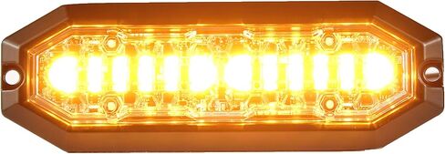 UT01 Surface Mount Warning Strobe Grille Grille Head [SAE Class 1] [Color Dual Color] [IP68] للشرطة وسحب شاحنات البناء A/B/R/W (العنبر/الأبيض ، 6 + 6 LED) in Kuwait