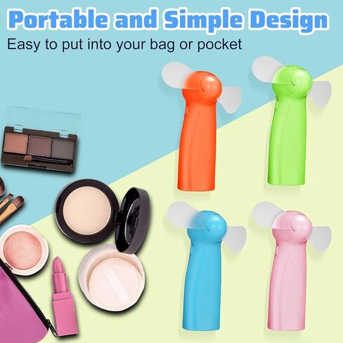Retisee 12 Pcs Mini Hand Held Fan Personal Fan Battery Powered with Soft Foam Blades Small Fan Pocket Fan for Travel Hiking Home Indoor Office Kids Girls Women Makeup in Saudi Arabia