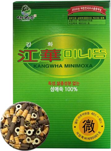Kanghwa Mini Moxa ، عصا الأعشاب ، 3 أنواع الألوان _180 ea_1box (الأخضر (منتصف)) in Kuwait