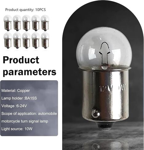 10 PCS 1156 Bulbs ، P21W 7506 BA15S 12V 10W Super Bright Light Light Light Light Light ، استبدال لمبات السيارات للسيارات والشاحنات وسيارات الدفع الرباعي (أبيض) in Saudi Arabia