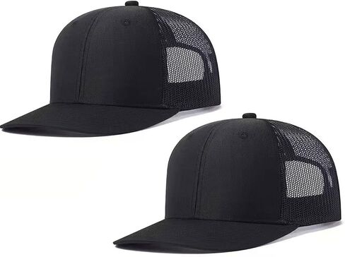2-Pack Breathable Mesh Snapback Trucker Hats, Adjustable Baseball Caps for Men Women, Cotton-Poly Twill Outdoor in Saudi Arabia