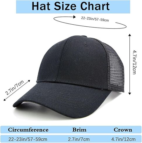 2-Pack Breathable Mesh Snapback Trucker Hats, Adjustable Baseball Caps for Men Women, Cotton-Poly Twill Outdoor in Saudi Arabia