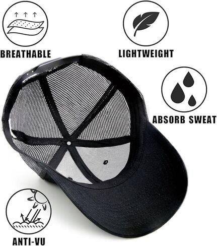 2-Pack Breathable Mesh Snapback Trucker Hats, Adjustable Baseball Caps for Men Women, Cotton-Poly Twill Outdoor in Saudi Arabia
