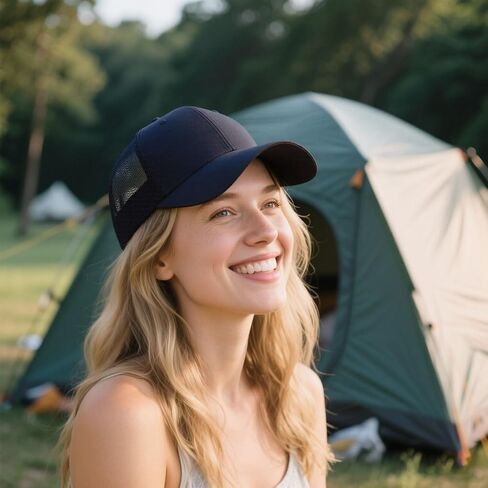 2-Pack Breathable Mesh Snapback Trucker Hats, Adjustable Baseball Caps for Men Women, Cotton-Poly Twill Outdoor in Saudi Arabia