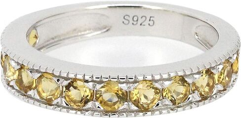 BL Jewelry Sterling Silver Natural or Created Birthstone Stackable Half Eternity Band Ring in Saudi Arabia