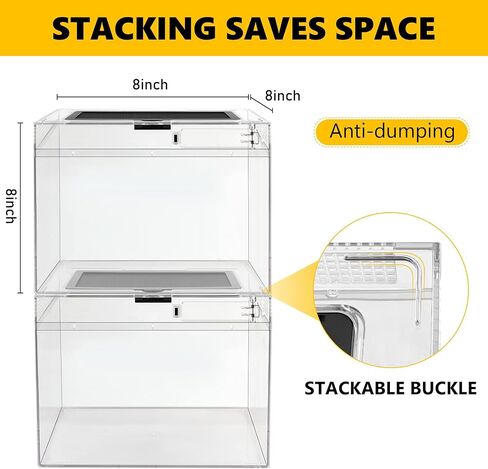 Reptile Terrarium Tank for Traveling, Amphibians Enclosure Starter Kits, Top Sliding Screen Ventilation Habitat Cages, Outdoor Chameleon Lizard Carrier Box with Tweezer, Bowl for Spider, Gecko, Frog in Saudi Arabia