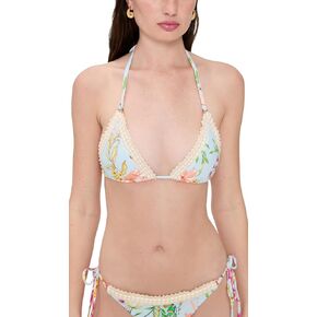 PQ Swim Women's Kyle Crochet Trim Triangle Top Bikini Top