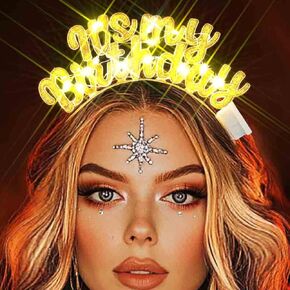 Zoestar Light Up Happy Birthday Headband Led It's My Birthday Hair Accessories for Women