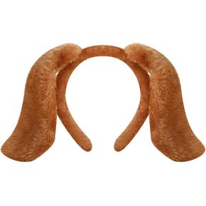 Brown Floppy Dog Ears Headband Furry Puppy Ears Headband Animal Ears Hair Band Cute Halloween Headwear Cartoon Hair Hoop Plush Makeup Headband Costume Party Headpiece