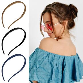 3pcs لا توجد عصابات ضغط للنساء ، وعصابات رأس الراحة للارتداء للنظارات ، لا يوجد عقال صداع مع أسنان ، وعصابات رأس بلاستيكية للنساء غير المنزلق ، وعصابات رأس رقيقة للنساء (3 ألوان)