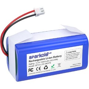 Sparkole Replacement Shark RVBAT850 Battery for Shark Ion R75, R85, RV850, RV850C, AV751, AV752, AV753, RV761, RV871, RV912S, RV720_N, RV700_N, RV1001AE, RV850WV Vacuum Cleaners, 2600mAh, 14.4v Li-ion