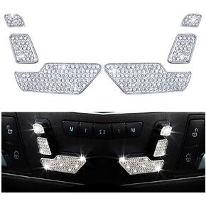 1797 Seat Adjust Button Caps Compatible with Mercedes Benz Accessories Parts Bling W204 W212 C117 X156 C E CLA GLA GLE Class AMG Covers Decals Interior Decorations Crystal Silver Pack of 6
