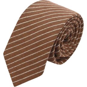 Mantieqingway Ties for Men 2.56'' Cotton Striped Ties Mens Skinny Ties for Wedding Graduation Dinner Casual