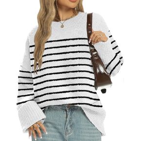 Buauty Womens Oversized Long Sleeve Crewneck Fall Sweaters Chunky Fuzzy Knit Pullover Clothes 2025 Trendy Outfits