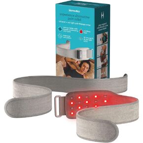 Homedics Infrared + Red Light Pain Therapy Wrap – 850 nm Infrared & 660 nm Red Light LEDs, Adjustable Strap, Rechargeable Battery, Targeted Muscle & Joint Relief