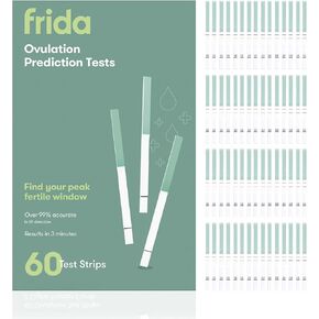 Frida Fertility at-Home Ovulation Test Kit, Easy-to-Use LH Test Strips for Ovulation Prediction Fertility Tracker, 99% Accuracy, Find 2 Most Fertile Days to Conceive, 60 Count