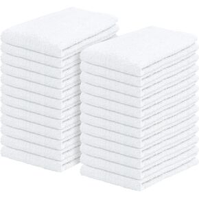 Bar Mop Towels Pack of 24 – Bulk Terry Cleaning Rags 16"x19" – Absorbent, Durable Cotton Towels for Kitchen, Restaurant, Bar, Home – Multipurpose Commercial Terry Cloth Shop Rags (White) in Saudi Arabia
