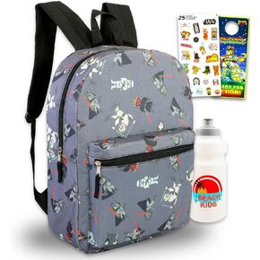 Star Wars Backpack Kids - Bundle with 16" Backpack Featuring Darth Vader, Stormtroopers, Darth Maul, Water Bottle, Stickers, More | Star Wars Dark Side School Bag for Boys, Girls