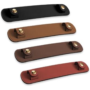 4 Pieces Leather Shoulder Strap Pad, Soothing Shoulder Strap Cushion Replacement, Detachable Bag Strap Cover Protector for Tote Purse Crossbady Handbag (Wine Red, Brown, Black, Maroon)