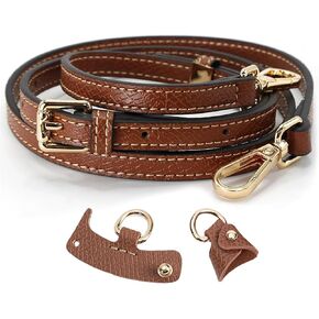 Mini Bag Strap Compatible with Strap Kit, Brown Leather Purse Strap Kit Leather Shoulder Straps for Women Crossbody Mini Bag, Purse Straps for Bags
