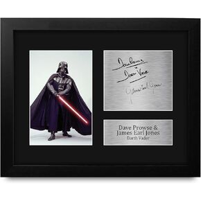 HWC Trading Dave Prowse & James Earl Jones USL Framed Signed Printed Autograph Star Wars Darth Vader Print Photo Picture Display - US Letter Size