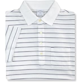 Brooks Brothers Mens Slim Fit Soft Knit Cotton Pocket Four Button Polo Shirt,