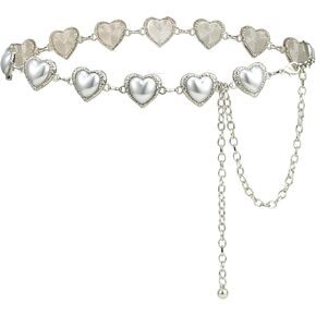 ILuvatar Luvatar Womens Metal Chain Dress Belt Hollow Out Daisy Sweater Belt Decorated Skinny Waist Belt